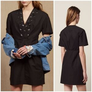Sandro Interwoven eyelets dress size M